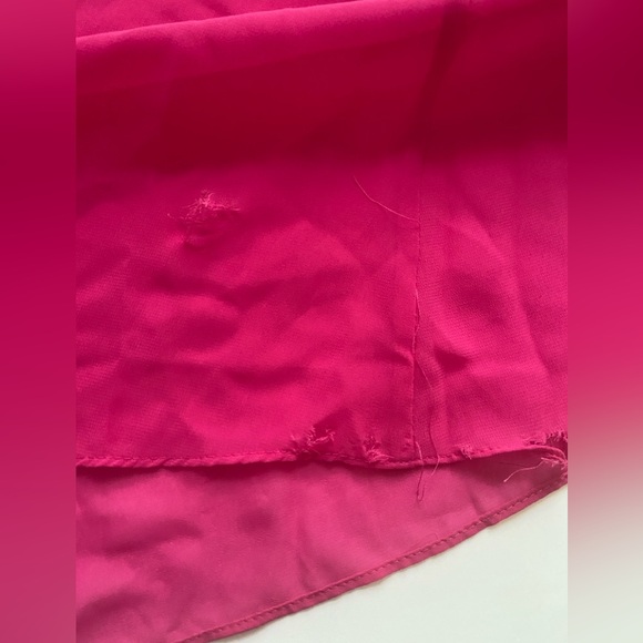 David’s Bridal Bridesmaid Chiffon Dress Size 6 Begonia Color Tie Back Satin Bow - Picture 11 of 16